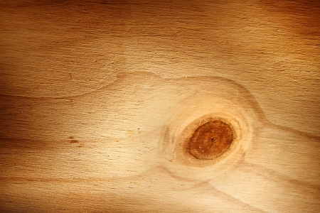 Closeup of knot in wooden panelの写真素材