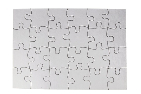 Jigsaw puzzle on plain backgroundの写真素材