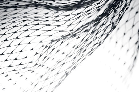 Closeup of abstract fishnet on white backgroundの写真素材