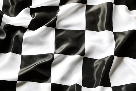 Checkered black and white flag closeupの写真素材