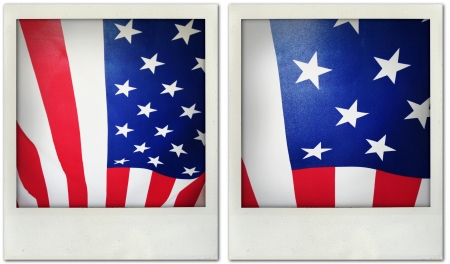 Closeup of American flagの写真素材