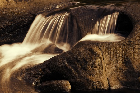 Water flowing over rocks