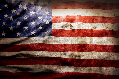 Closeup of grunge American flag