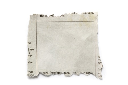 Piece of torn paper isolated on plain background  Copy space