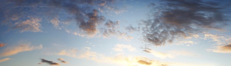 Fluffy clouds in blue sky