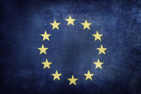 European Union flag. Grunge effect