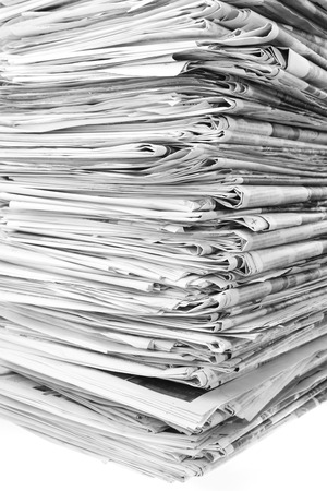 Closeup of stack of newspapersの写真素材
