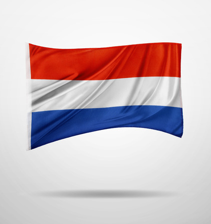 Netherlands flag on plain backgroundの写真素材
