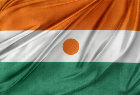 Closeup of silky Niger flagの写真素材
