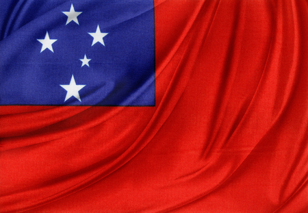 Closeup of silky Samoan flagの写真素材