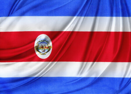 Closeup of silky Costa Rican flagの写真素材