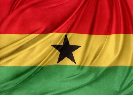 Closeup of silky Ghana flagの写真素材