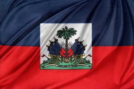 Closeup of silky Haitian flagの写真素材