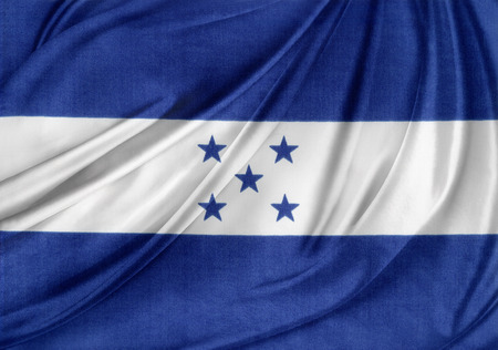 Closeup of silky Honduras flagの写真素材