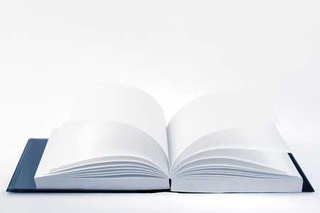 Open book on plain backgroundの写真素材