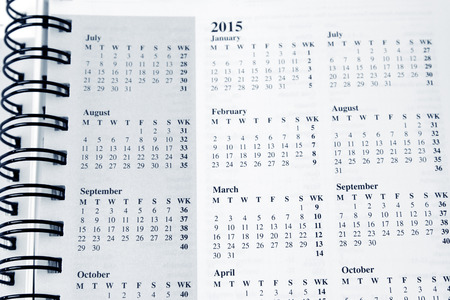 Closeup of dates in open diary