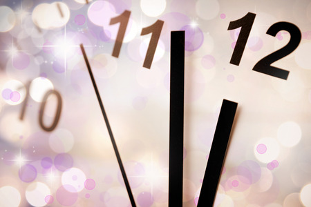 Clock face and abstract background. New Year. Christmas
