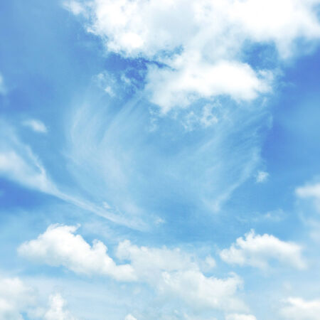 Cloud shapes in blue skyの写真素材