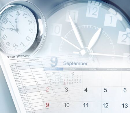 Clock faces, calendar and year plannerの写真素材