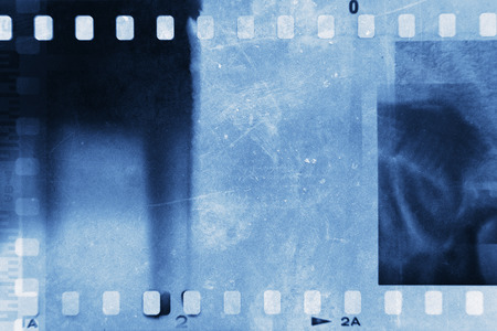 Film negative frames, blue toneの写真素材