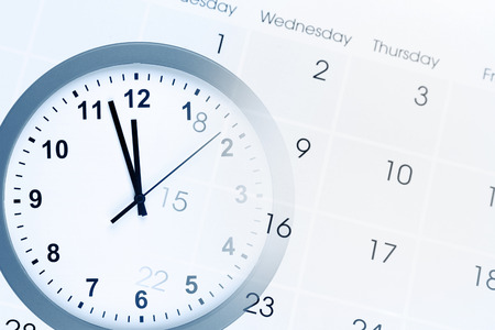 Clock face and calendar composite