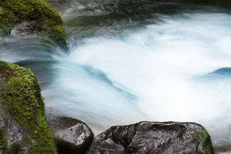 Waterfall and rocks in stream