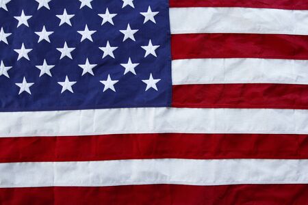 Closeup of American flag stars and stripes