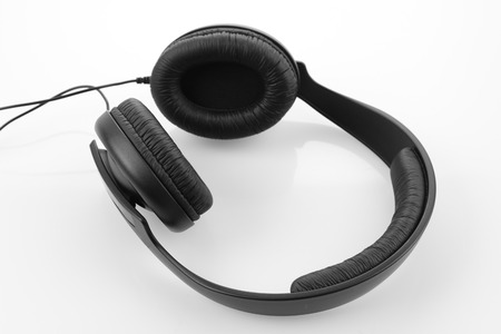 Headphones on a plain backgroundの写真素材
