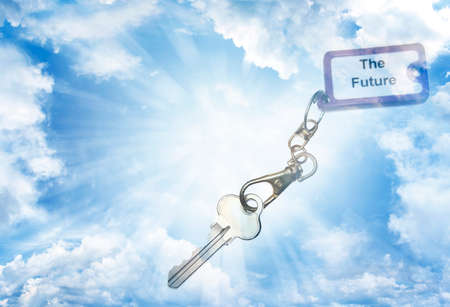Key to the future in skyの写真素材