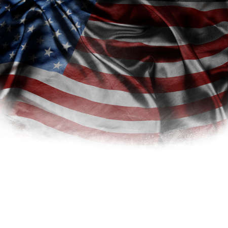 American flag on plain background