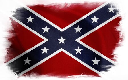 Confederate flag on plain backgroundの写真素材