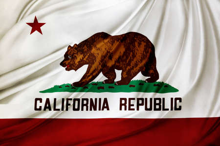 Closeup of silky California flagの写真素材