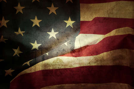 Closeup of grunge American flag