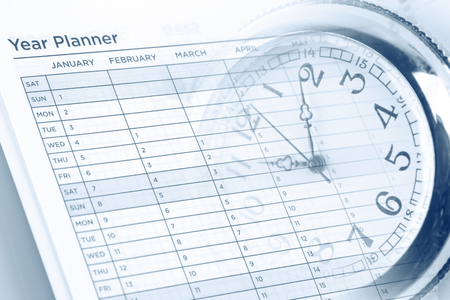 Watch and year planner pageの写真素材