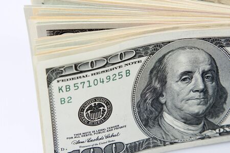 Closeup of assorted American banknotes