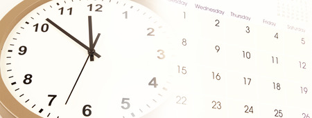 Clock face and calendar composite