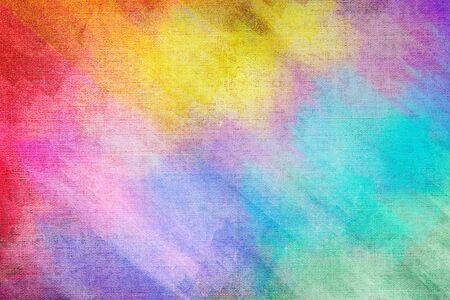Colorful painted textured canvas backgroundの写真素材