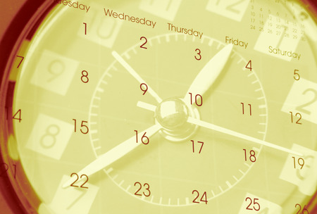 Clock face and calendar composite