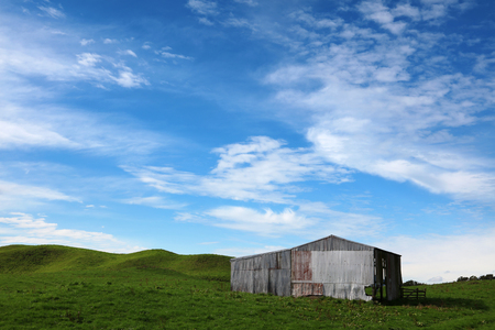 An old barn in rural sceneの写真素材