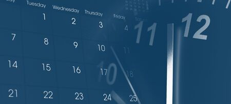 Clock face and calendar compositeの写真素材