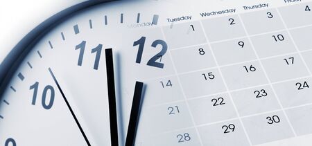 Clock face and calendar composite
