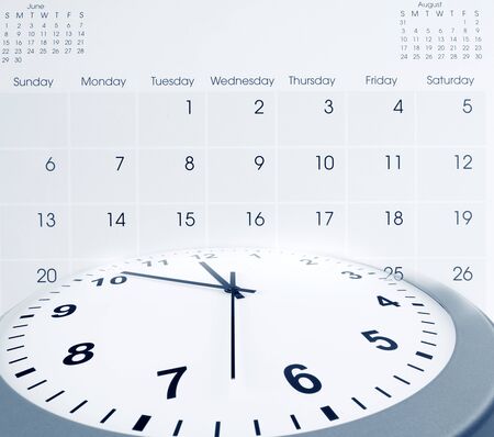 Clock face and calendar composite