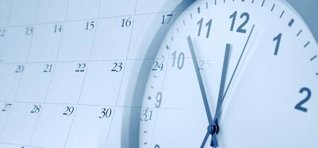 Clock face and calendar compositeの写真素材