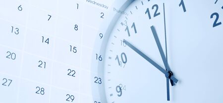Clock face and calendar composite