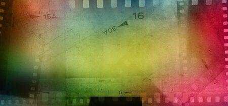 Colorful film negative frames background