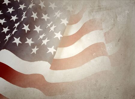 American flag on brown background