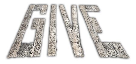 Painted word give from road isolated on whiteの写真素材