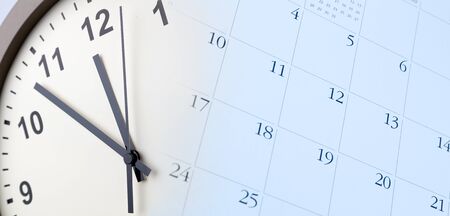 Clock face and calendar compositeの写真素材