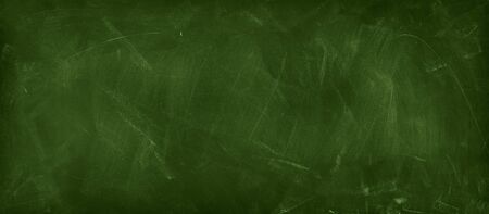 Chalk rubbed out on green chalkboard backgroundの写真素材