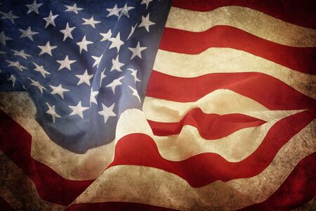 Closeup of grunge American flag